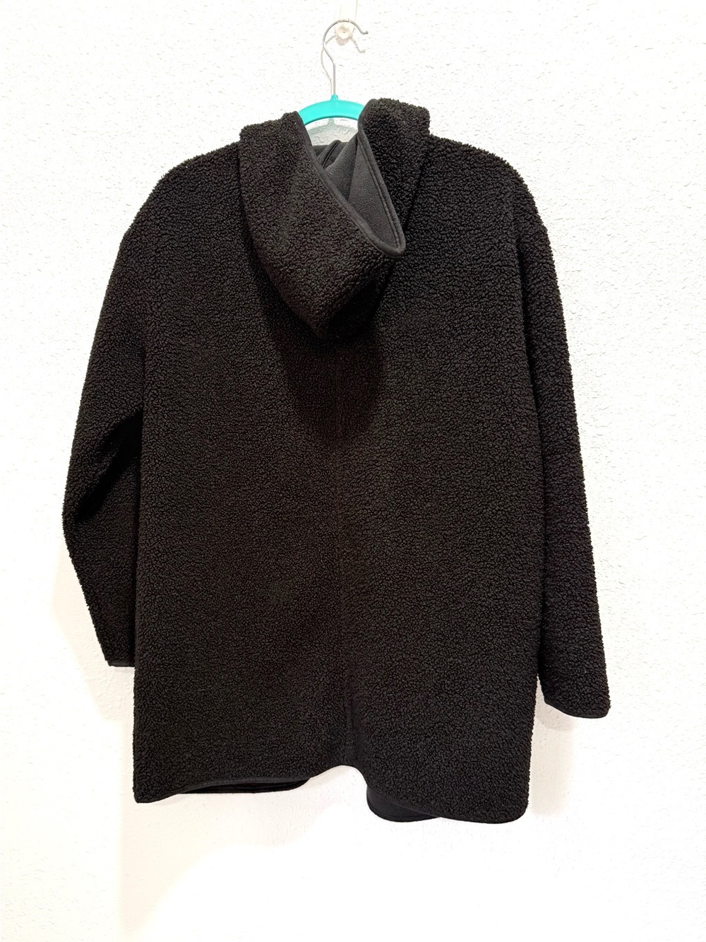 Joie woman's Black hooded Plush Teddy/sherpa Coat Jacket Cozy Open Front M - Picture 9 of 11